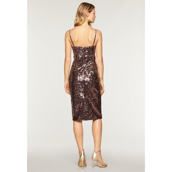 Milly Chrystie Striped Sequin Cocktail Dress - Picture 2 of 3